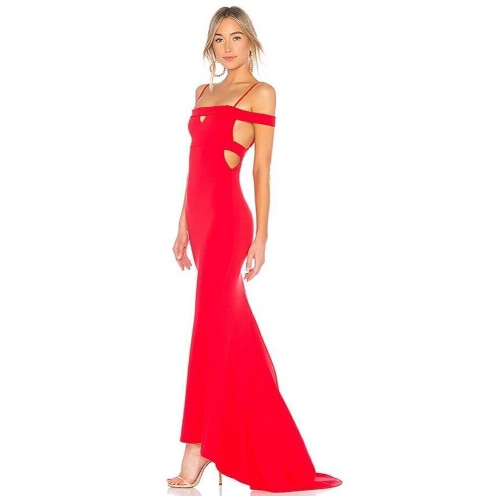 Lovers and Friends Size XS Dress Cece Gown in Red Rose $228 Cut Out Sexy
